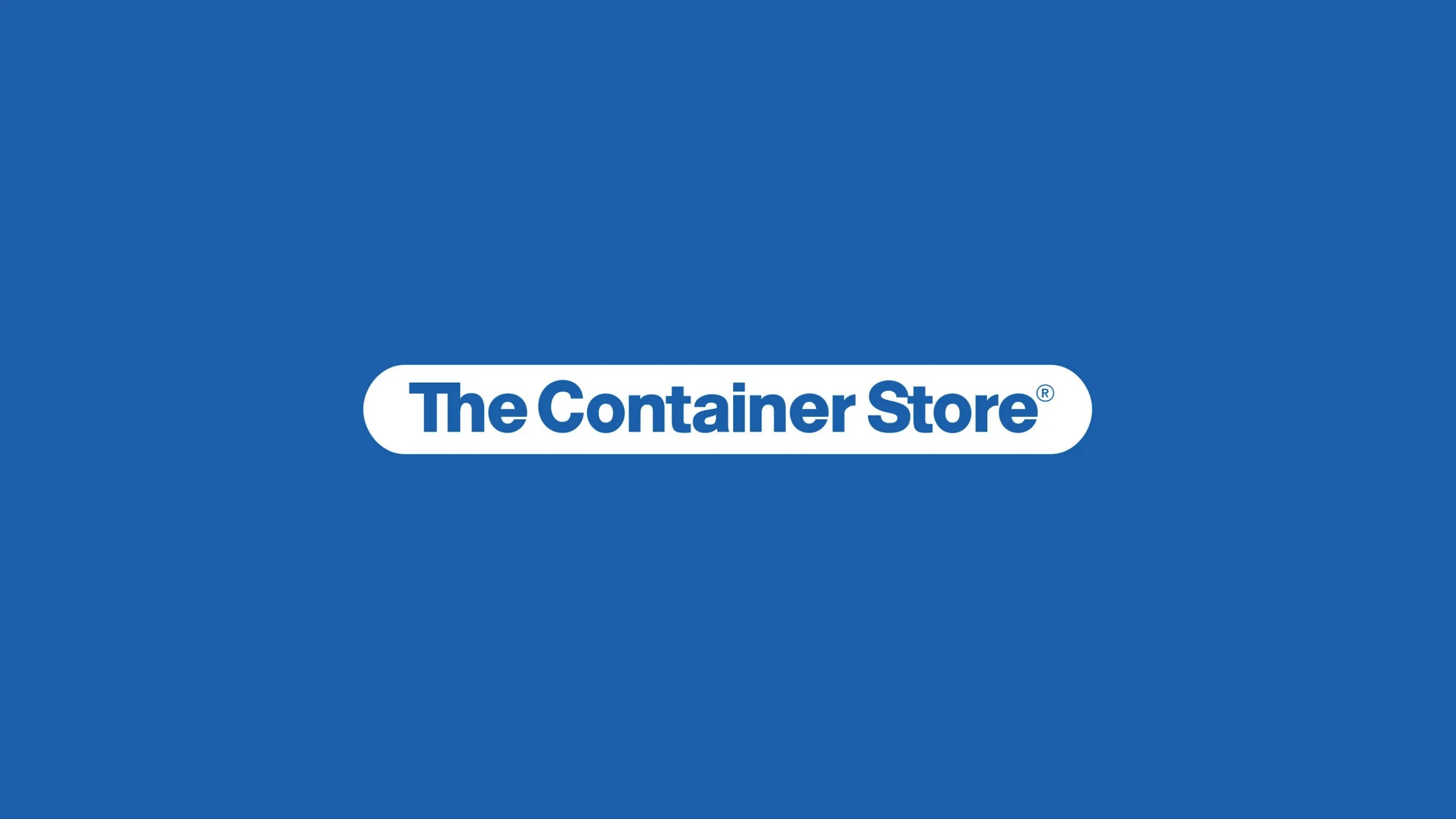 Manifesto slide: The Container Store logo on blue