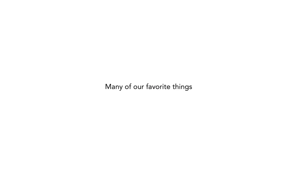 Manifesto card: “Many of our favorite things”, a blue line drawn circling the words